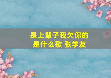 是上辈子我欠你的是什么歌 张学友